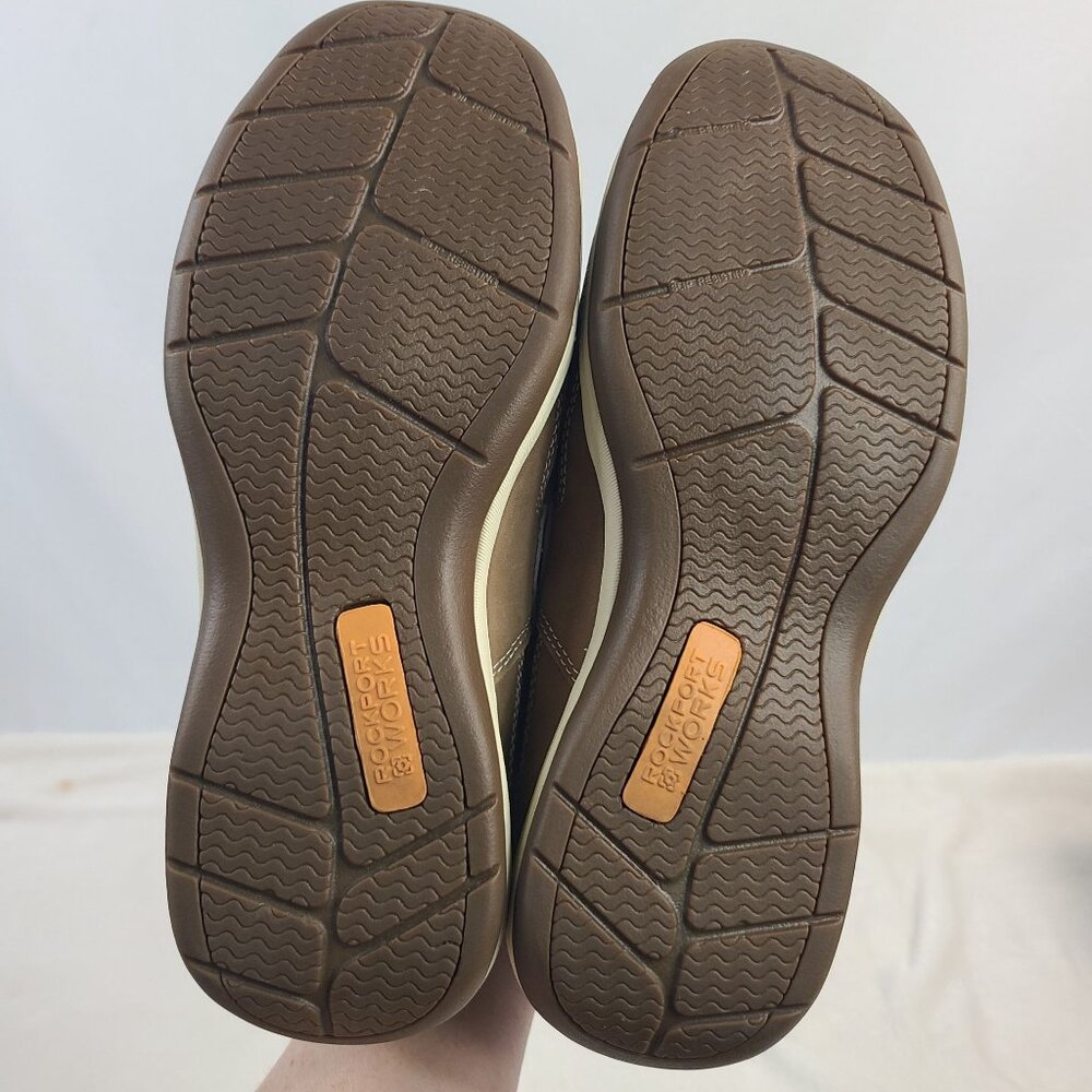 NEW Rockport Works Women's Sailing Club Slip-On Boat Shoes Tan Sz 9.5 M Leather - Picture 8 of 9